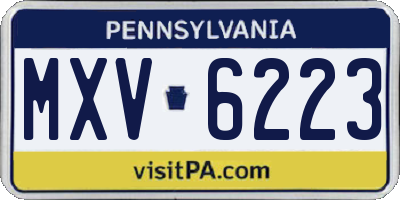 PA license plate MXV6223