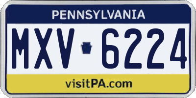 PA license plate MXV6224