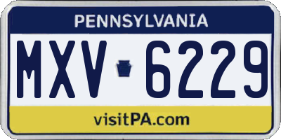 PA license plate MXV6229