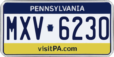 PA license plate MXV6230