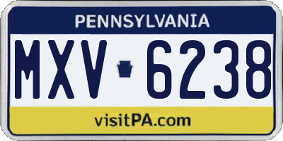 PA license plate MXV6238