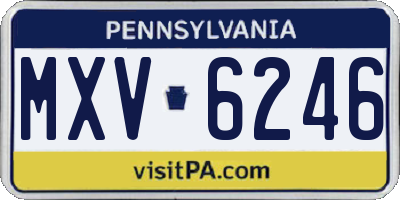 PA license plate MXV6246