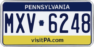 PA license plate MXV6248