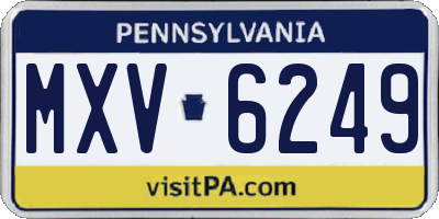 PA license plate MXV6249
