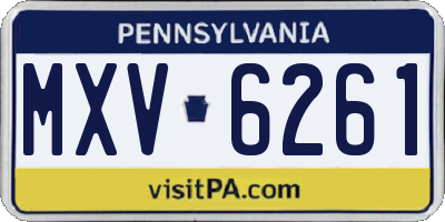 PA license plate MXV6261