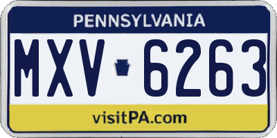 PA license plate MXV6263