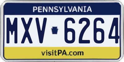 PA license plate MXV6264