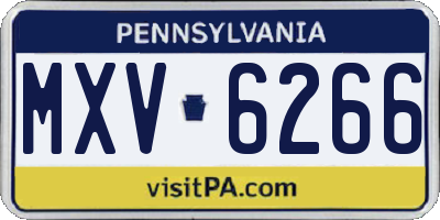 PA license plate MXV6266