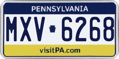 PA license plate MXV6268