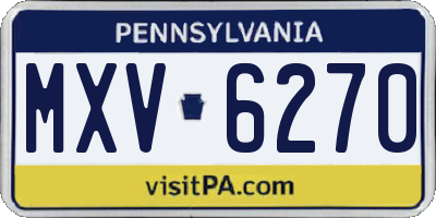 PA license plate MXV6270