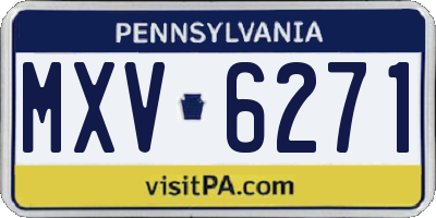 PA license plate MXV6271