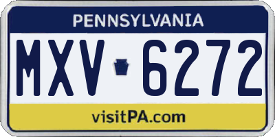 PA license plate MXV6272