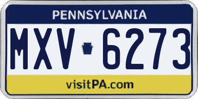 PA license plate MXV6273