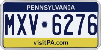 PA license plate MXV6276