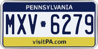 PA license plate MXV6279