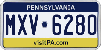 PA license plate MXV6280