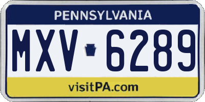 PA license plate MXV6289