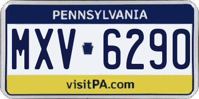 PA license plate MXV6290