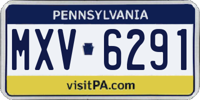 PA license plate MXV6291