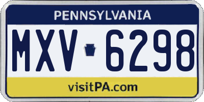 PA license plate MXV6298