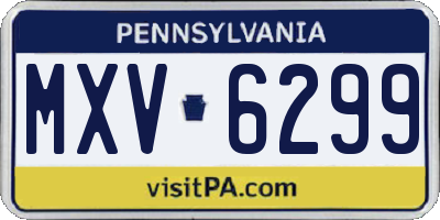 PA license plate MXV6299