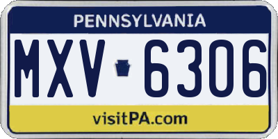PA license plate MXV6306