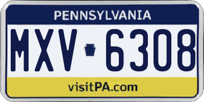PA license plate MXV6308