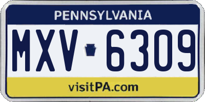 PA license plate MXV6309