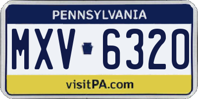 PA license plate MXV6320