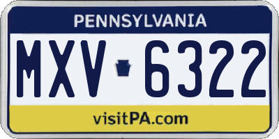 PA license plate MXV6322