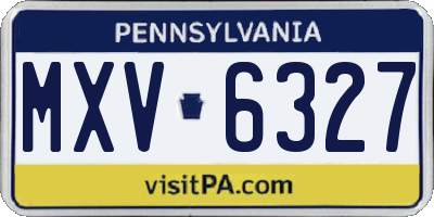 PA license plate MXV6327