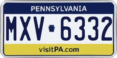 PA license plate MXV6332