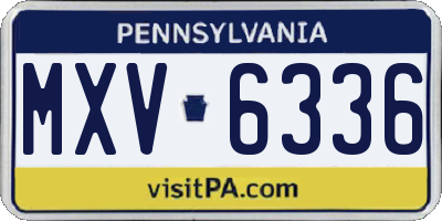 PA license plate MXV6336