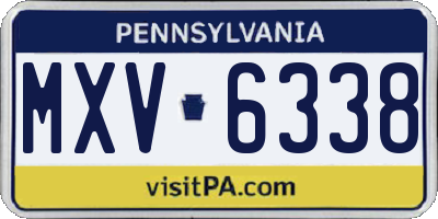 PA license plate MXV6338