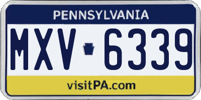 PA license plate MXV6339