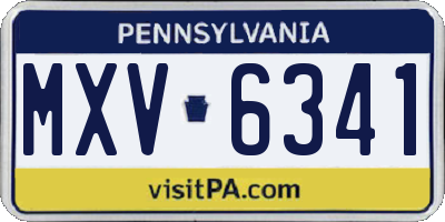 PA license plate MXV6341