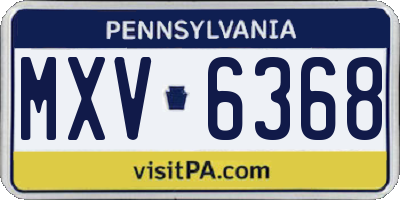 PA license plate MXV6368