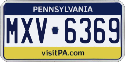 PA license plate MXV6369