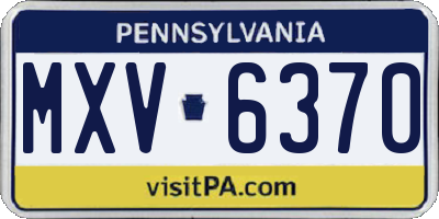 PA license plate MXV6370