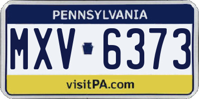 PA license plate MXV6373