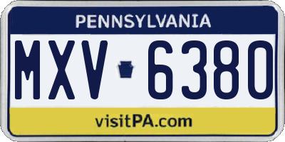 PA license plate MXV6380