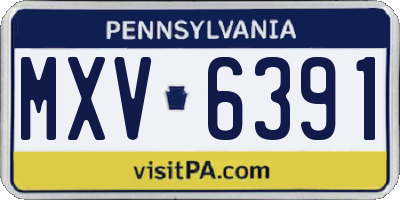 PA license plate MXV6391