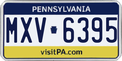 PA license plate MXV6395