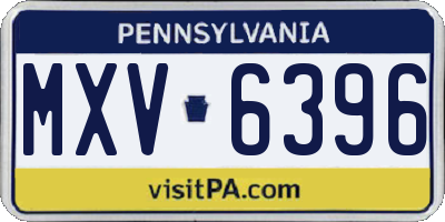 PA license plate MXV6396