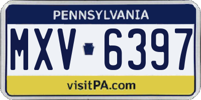 PA license plate MXV6397