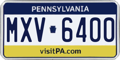 PA license plate MXV6400