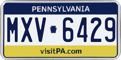 PA license plate MXV6429