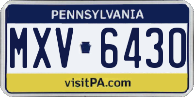 PA license plate MXV6430