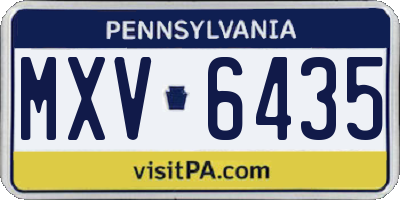 PA license plate MXV6435