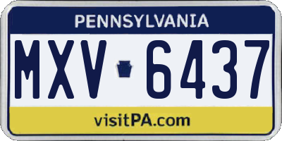 PA license plate MXV6437